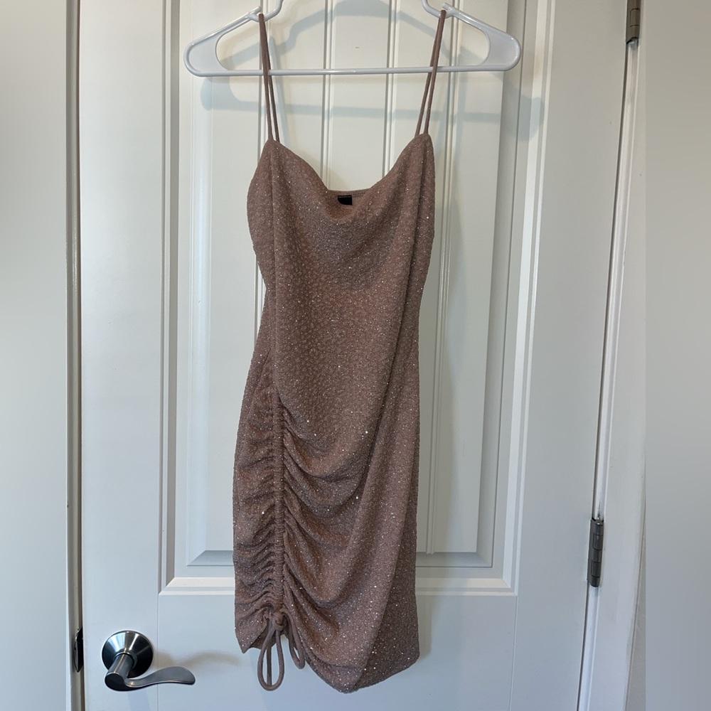 nude/tan glitter windsor dress